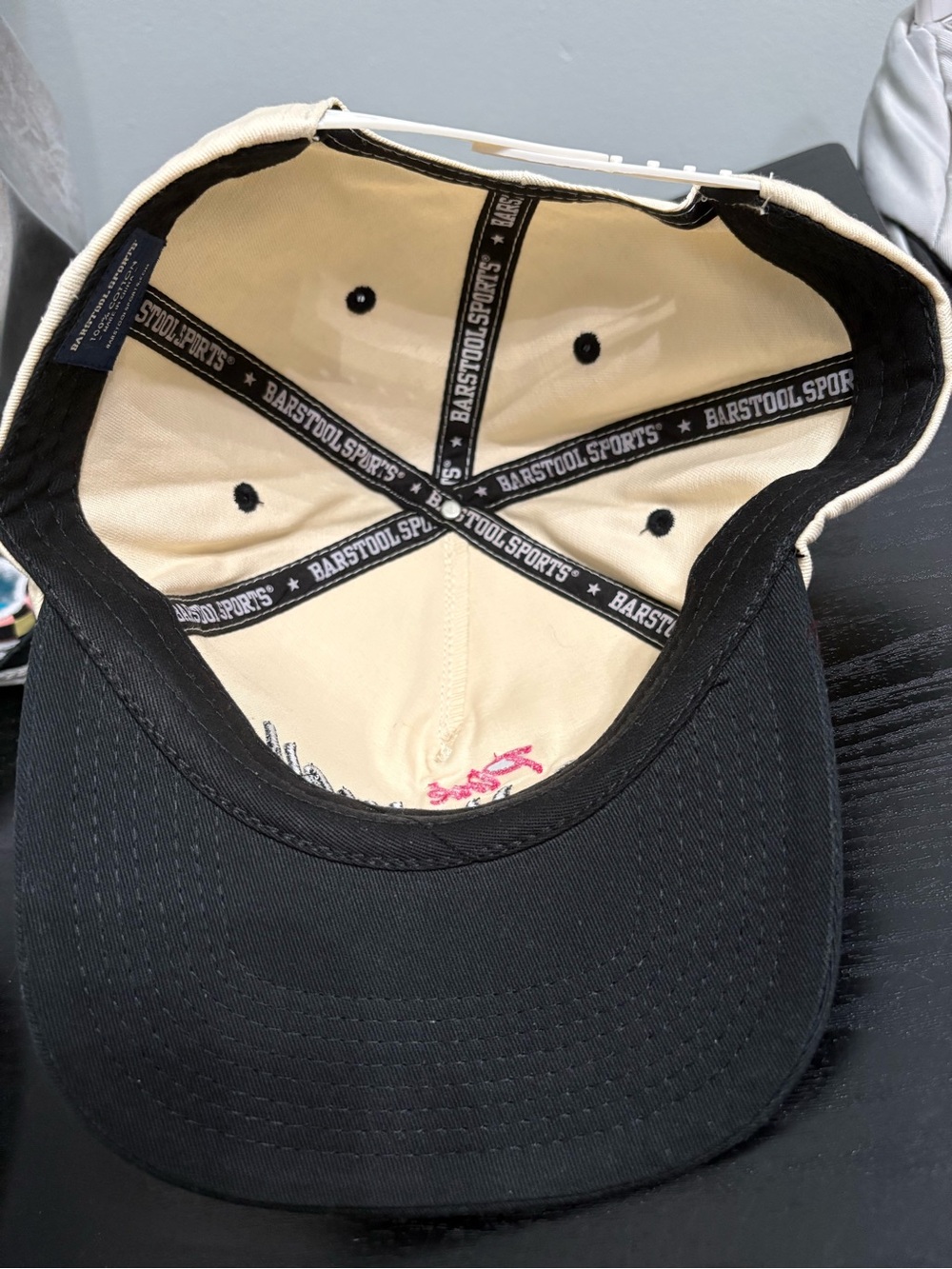 Barstool Sports Pink Whitney - Cream & Black SnapBack Hat - Picture 5 of 8